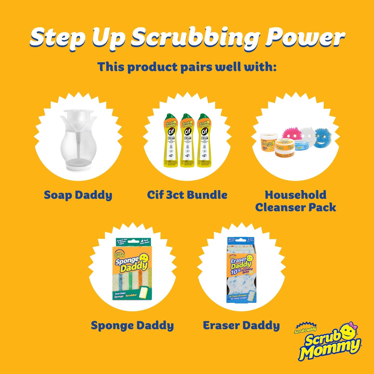 🧽✨ Scrub Daddy Scrub Mommy Sponges (3 Count) 👨‍👩‍👧‍👦💪