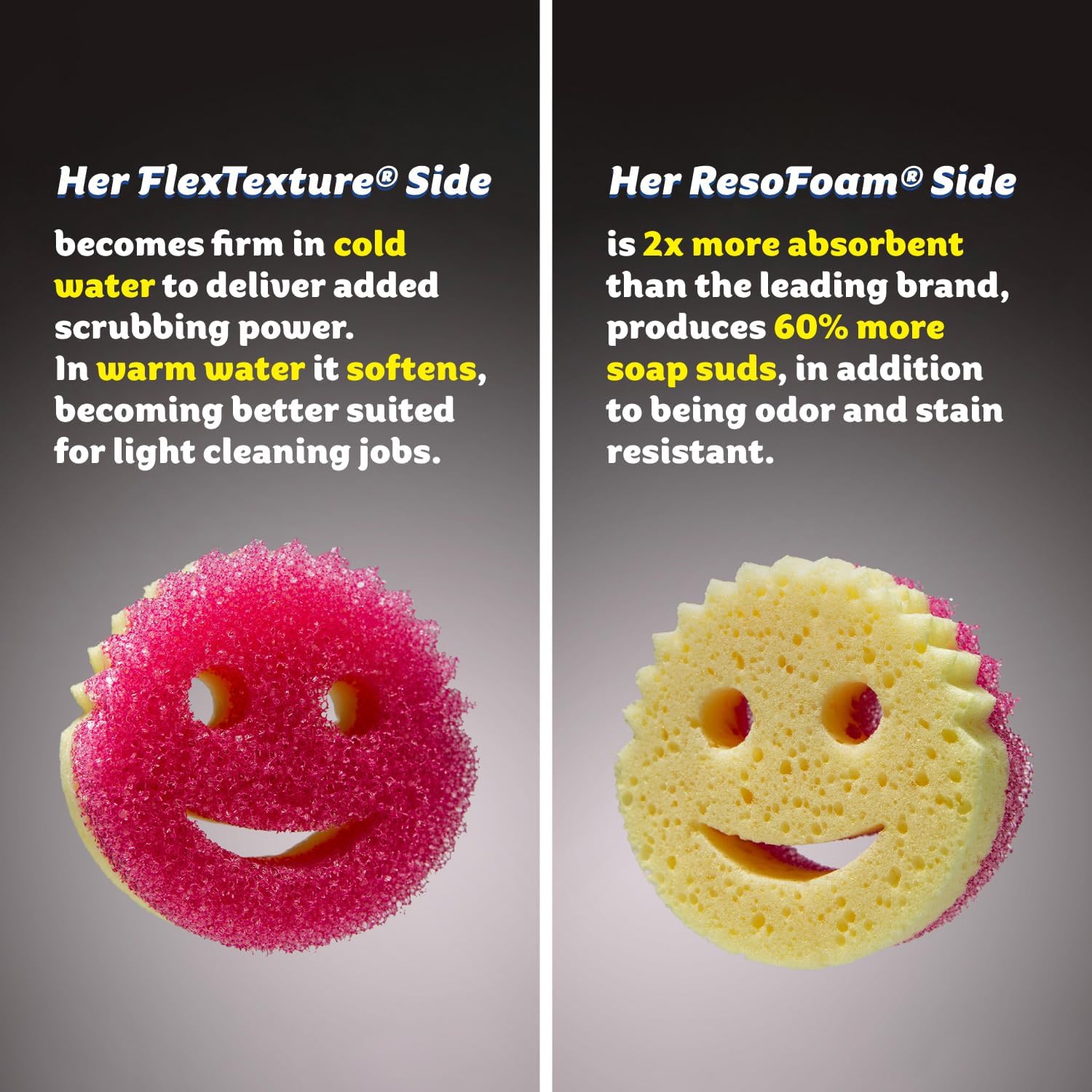 🧽✨ Scrub Daddy Scrub Mommy Sponges (3 Count) 👨‍👩‍👧‍👦💪
