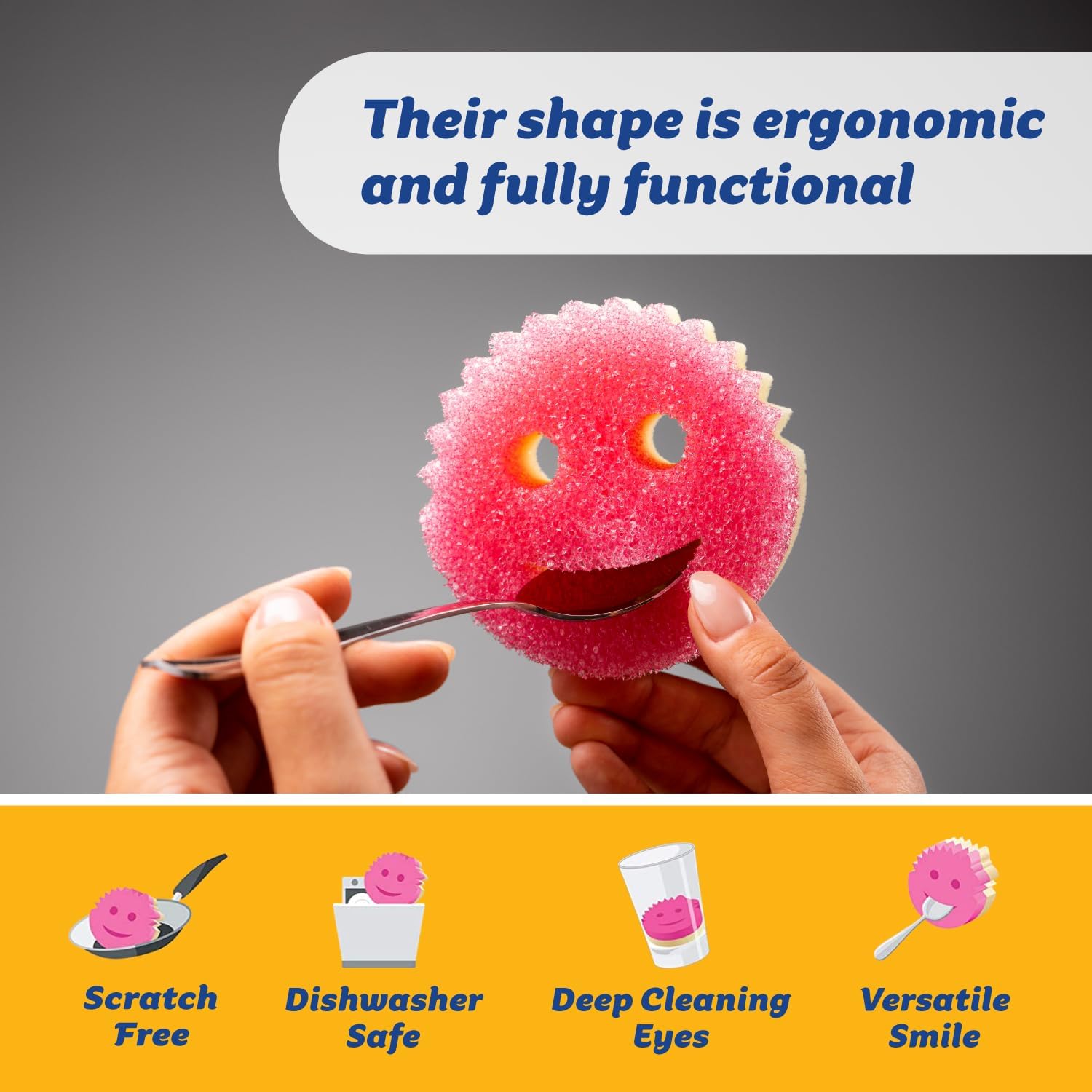 🧽✨ Scrub Daddy Scrub Mommy Sponges (3 Count) 👨‍👩‍👧‍👦💪