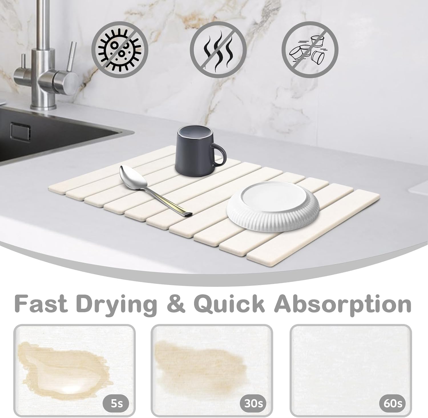 🗿💧 Large Stone Dish Drying Mats
