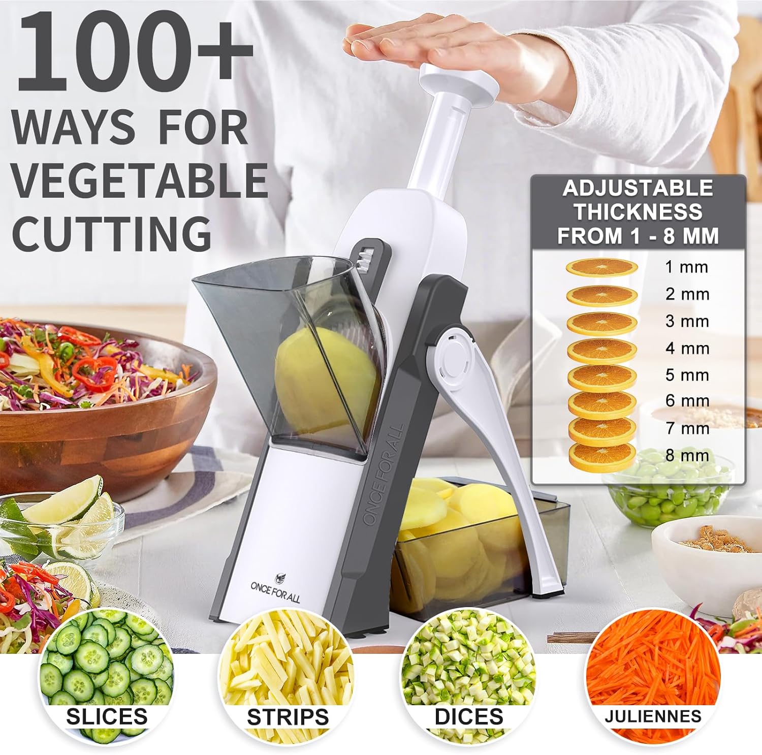 Safe Mandoline Slicer 5 in 1 🥒🍅🥕